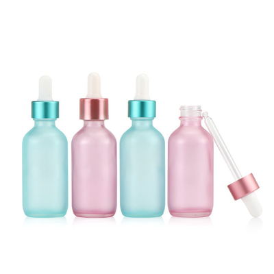 Bottiglia di olio essenziale vuota del contagoccia di vetro rosa blu trasparente dei semi 30ml