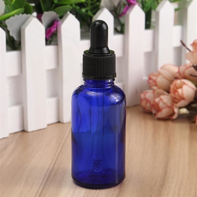 Bottiglie di vetro blu del contagoccia di LinDeer 30ml con il cappuccio di plastica nero