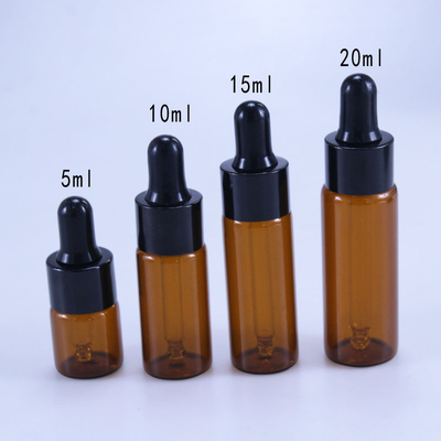 Bottiglia di vetro del contagoccia dei cosmetici 10ml 15ml 20ml Brown per olio essenziale