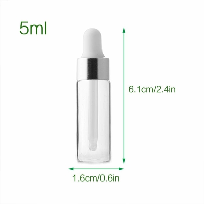 Mini bottiglie di vetro d'argento del contagoccia del ODM dell'OEM delle bottiglie di olio essenziale 5ml