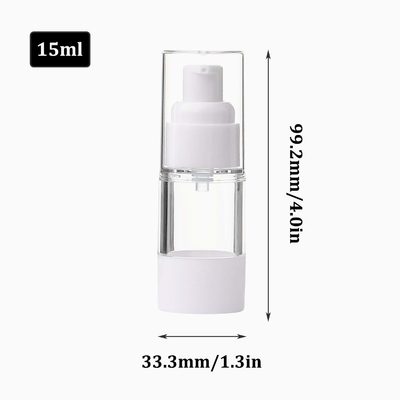 Cosmetico d'imballaggio dei pp 15ml della bottiglia senz'aria bianca di plastica della pompa