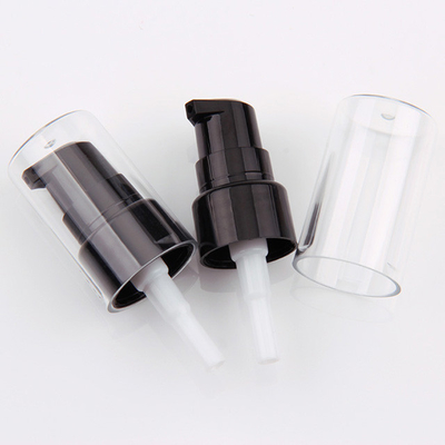 Pompa cosmetica nera 20MM liscia della lozione con la chiara copertura completa