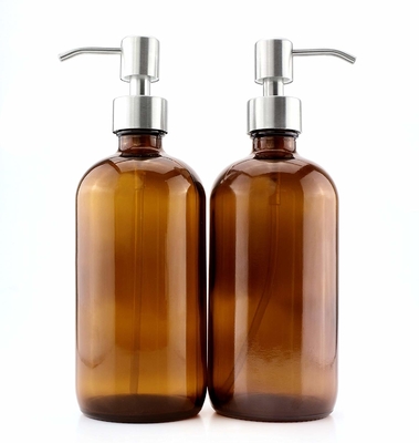 Bottiglie della lozione di vetro di 500ML Brown con l'erogatore della pompa di 28mm